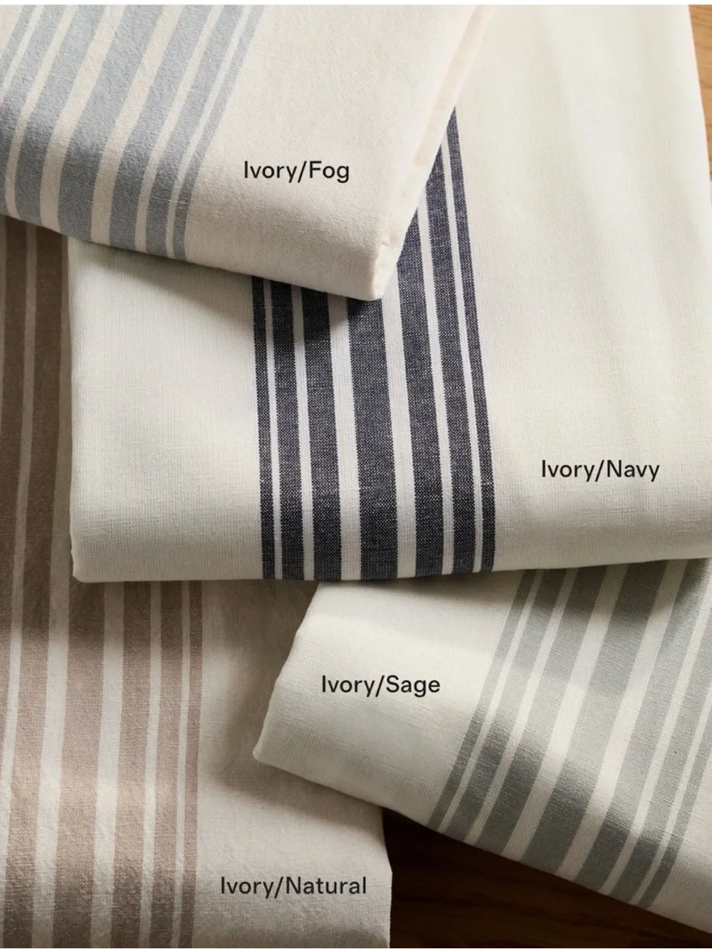 Pottery Barn Blackout Curtains Riveria Sandalwood Stripes Ivory  Stripe Linen